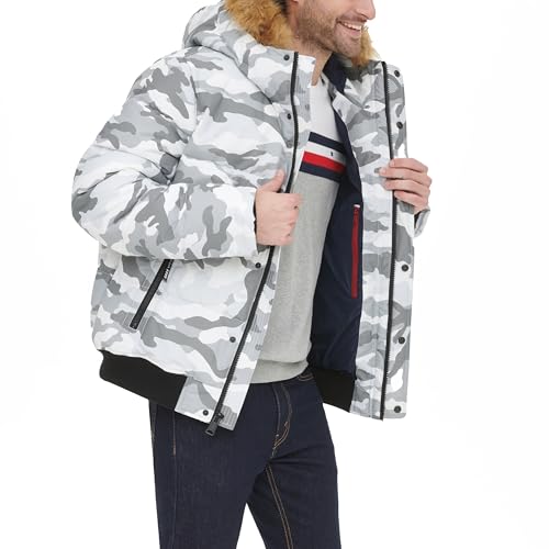 Image of Tommy Hilfiger Men's Arctic Cloth Quilted Snorkel Bomber Jacket (Standard and Big & Tall)