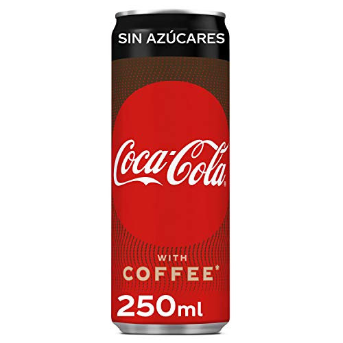 Coca-Cola With Coffee Sin Azúcar - Bebida de cola con auténtico café Alta en cafeína - lata 250 ml
