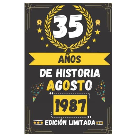 CUADERNO, 35 AÑOS DE HISTORIA AGOSTO 1987 EDICIÓN LIMITADA: Regalo de 35 cumpleaños para mujeres y hombres, ideas de 35 cumpleaños... un cumpleaños... ... regalo de 35 cumpleaños para él/ella.
