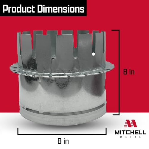 HVAC Safety Tab Starting Collar, Galvanized Sheet Metal 26-Gauge, Made in USA (8 Inch) by Mitchell Metal - Image 3