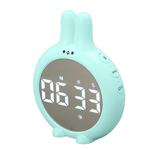 Jxngery Temporizador para niños Luz Nocturna Lindo Conejo de Dibujos Animados Temporizador de Cuenta regresiva Digital para cocinar Ejercicio Deportivo Azul Cielo