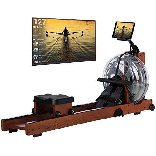 Skandika Rameur à Eau Lykke | réservoir à 90°, rameur d'appartement en Bois, Compatible avec l'application Kinomap, Bois de hêtre Massif (Bois Sombre) Cover