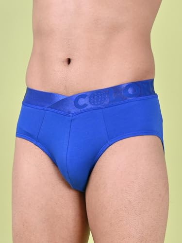 Image of Rupa Colors Modern Solid Brief for Men, Cotton Blend, Regular Fit, Outer Elastic, Pack of 1