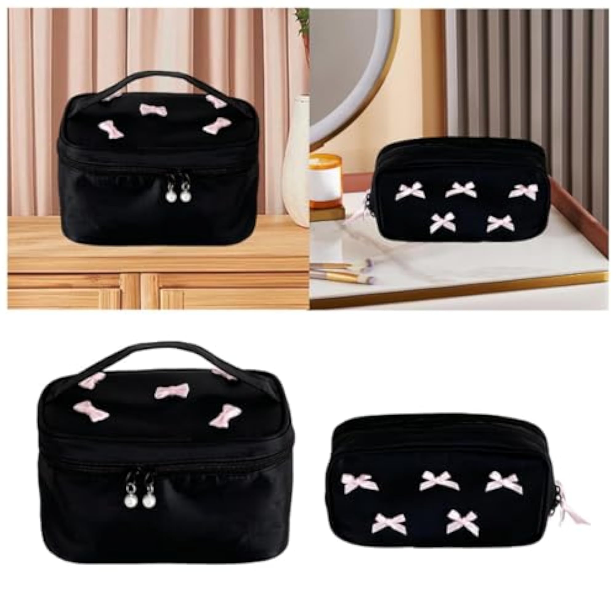 Portable Makeup Bag, Polyester Brush Holder for Women