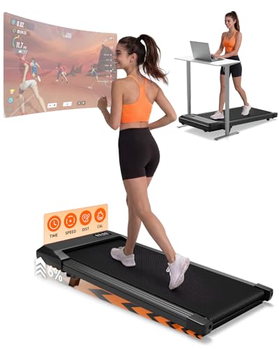 MJWW Raceable Walking Pad mit 6%-9% Steigung, 2.5/3.0 HP Klappbares Laufband für Zuhause & Büro mit APP-Steuerung, Leise Schreibtisch Laufband mit AI-Training, LED-Anzeige