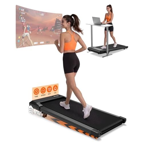 MJWW Raceable Walking Pad mit 6%-9% Steigung, 2.5/3.0 HP Klappbares Laufband für Zuhause & Büro mit APP-Steuerung, Leise Schreibtisch Laufband mit AI-Training, LED-Anzeige
