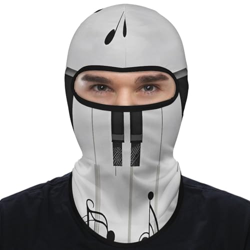 Balaclava para Hombres y Mujeres con Patrón de Teclas de Piano y Notas, Máscara de Rostro Completa para Ciclismo miniatura 1
