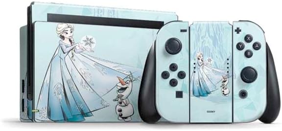 Skinit Decal Gaming Skin Compatible with Nintendo Switch Bundle - Officially Licensed Disney Frozen Elsa and Anna Sisters Art Design