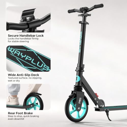 Image of WAYPLUS Kick Scooter for Ages 6+,Kid,Teens & Adults.8 Big Wheels,240lb