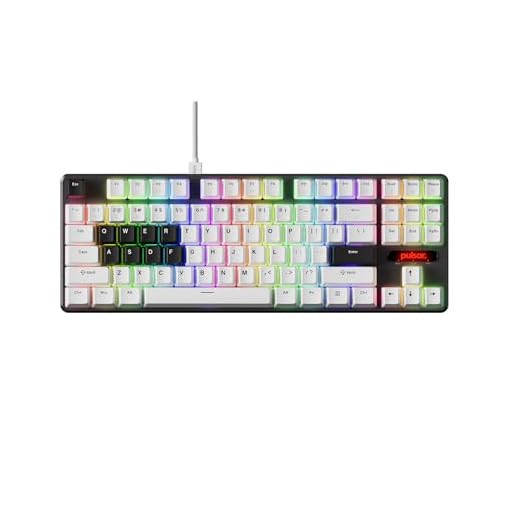 Pulsar PCMK 2 HE TKL Tastiera meccanica da gioco, trigger rapido, interruttore magnetico di azionamento regolabile, polling 8K, latenza ultra bassa, illuminazione RGB, hot-swap, tasti in PBT a doppio