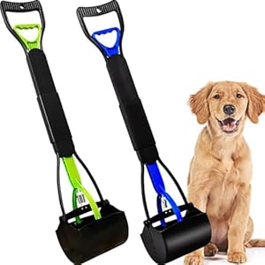 2 peices dog poop scooper heavy duty cleanup for pet waste  removal tool for a clean yard ideal for all dog sizes effortless cleanup best pet waste removal  blue+green   cucciolini doodles