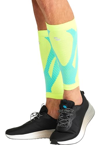 Image of Infinity Leg Calf Compression Sleeve Socks 10-15 mmHg With Moisture Wicking Technology for Men or Women (Unisex) - ELECTRIC