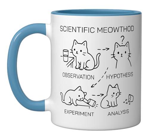 Taza de cerámica azul y blanca 11 onzas miniatura 1
