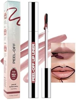 Matte Liquid Lip Stain Peel Off Lip liner Tattoo, Brownish Red Matte Peel Off Lip Stain, Long Lasting Waterproof Lipstick Lip Gloss Stain, Transfer-proof for All Skin Types, 0.12 fl oz 03#