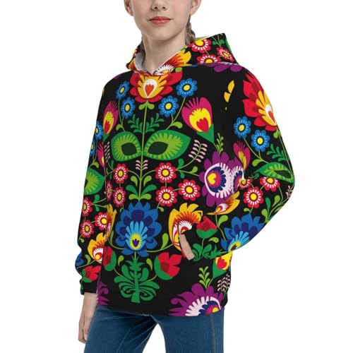 Traditional Floral Polish Kid Hoodies Boys Sweatshirts Girls Pullover with Pocket2