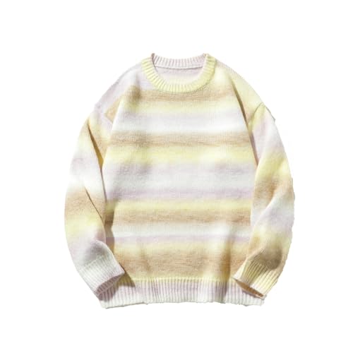 Men's Colorful Stripes Sweaters Long Sleeve Regular Fit Graphic Pullovers