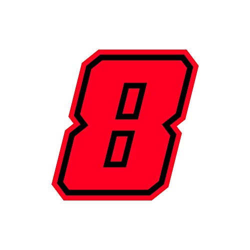 4R Quattroerre.it 13398 Racing Number 8 Moto GP, Neon Red, 10 x 10 cm