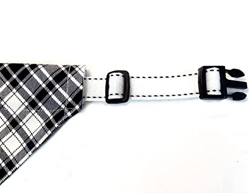 Hundehalstuch mit Halsband 6 Farben Verstellbar optional mit Wunsch Namen bestickt Schotten Karo Halstuch Tuch