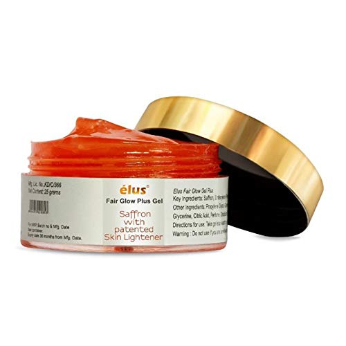 elus fair glow plus gel safron with patented skin lightener 50 gram | Patented skin lightener with Saffron and Turmeric that gives a fair glow to your skin naturally