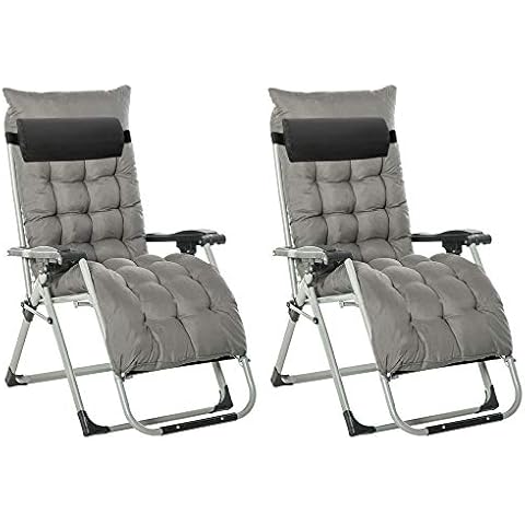 Outsunny Reclining Zero Gravity Chair with Cushion Cover