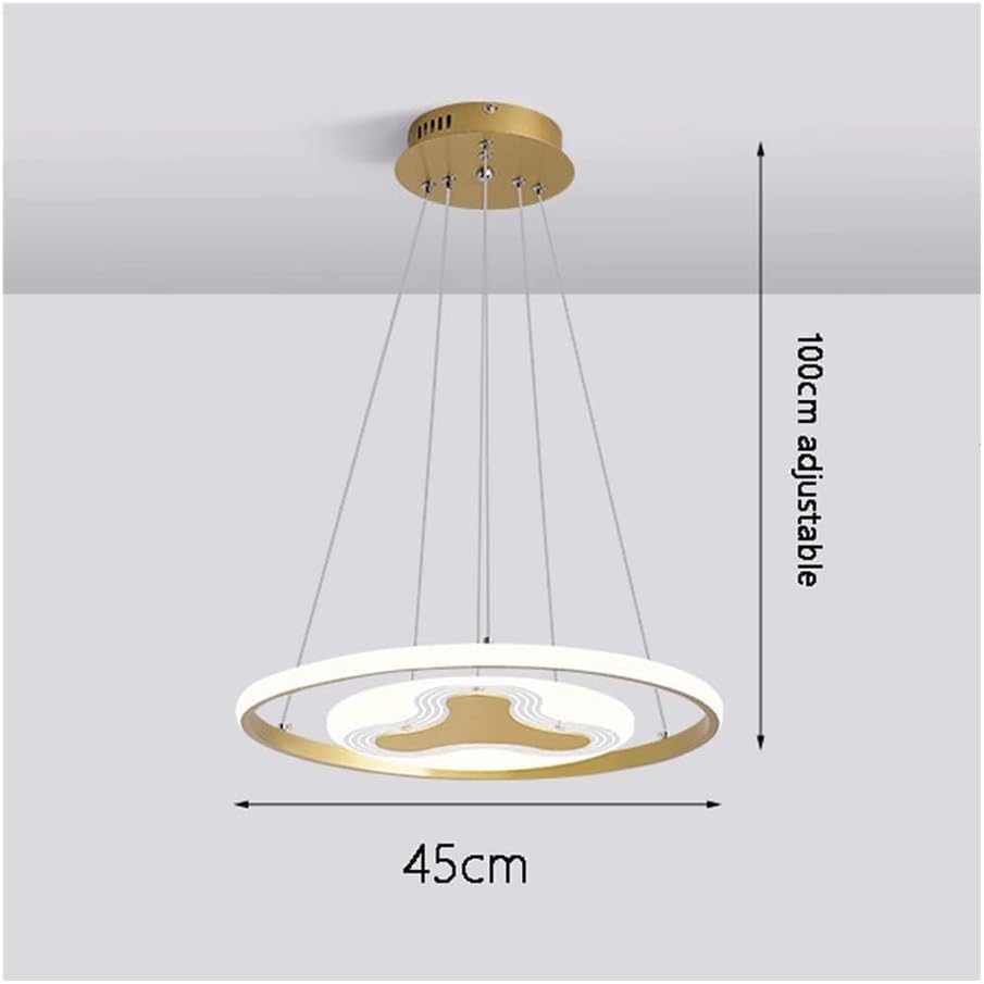 Lustre LED rond à intensité variable suspension or 32W