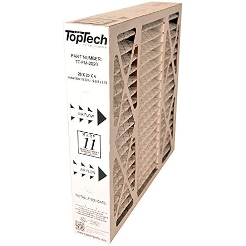 TopTech TT-FM-2020 Ready to Use TechPure TTFM2020 Air Filter 20x20x4 Top Tech OEM Cartridge 20 by 20 by 4 in Furnace MERV 11 Carrier TT-MAC-2122 TT-MAC-2020 Cover