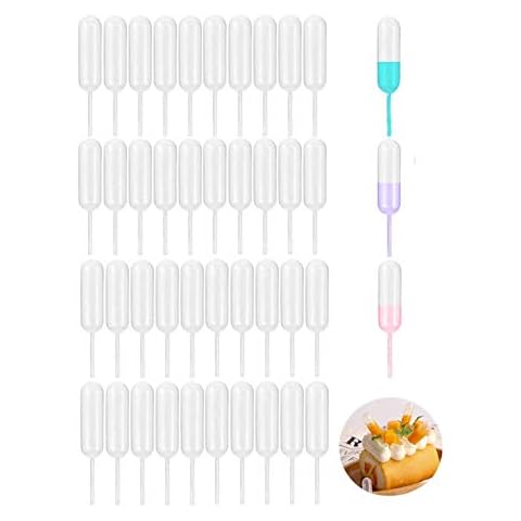 400pcs 4ml Plastic Pipettes Squeeze Transfer Pipettes Suitable for Chocolate, Cupcakes, Strawberries and Chocolate, Birthday Party and Holiday Decoration. Cover