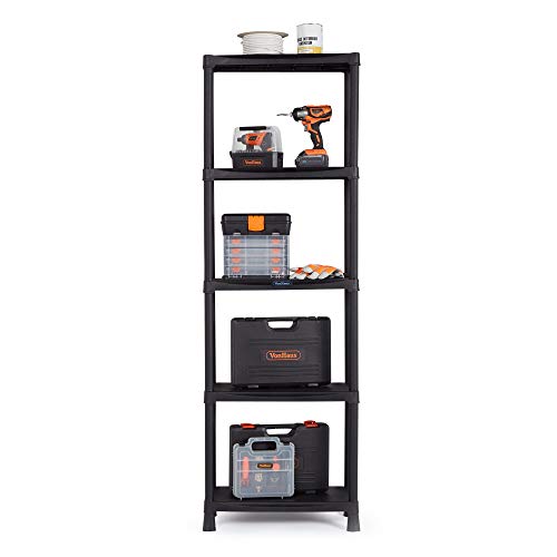 VonHaus Plastic Shelving Unit 5Tier Plastic Storage Shelves