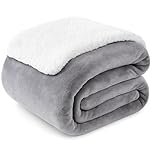 EDS Sherpa Fleece Throw Blanket Double Size Super Soft Warm Sofa Throw Reversible Bed Throws For Bed Sofa Couch - Grey King 200 X 240