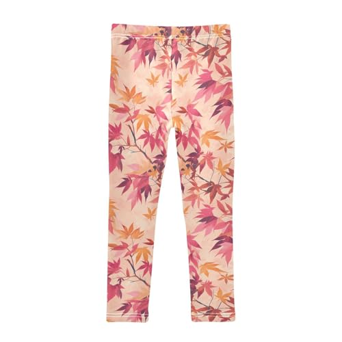 KLL Watercolor Leaves Branch Pattern Girls Legging Stretchy High Waisted Yoga Pants Running2