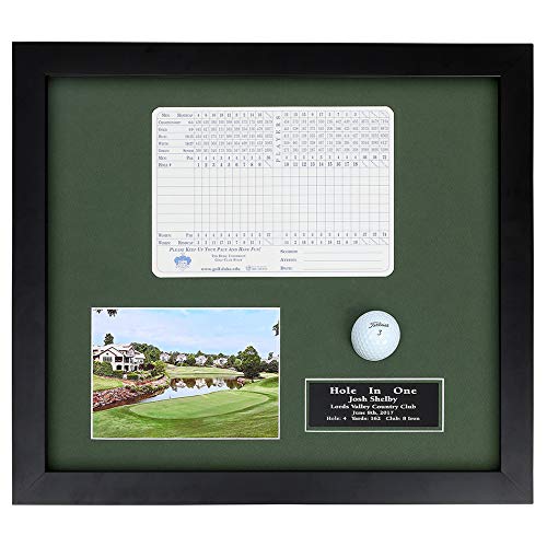 Eureka Golf Products Hole-in-One Ball, Photo, and Scorecard Shadowbox-Free Engraved Plate