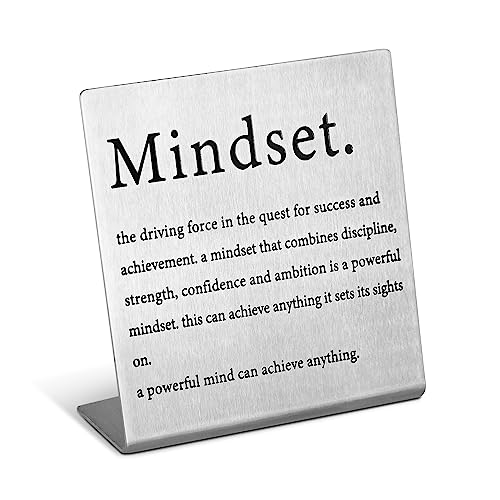 Tops Home Office Decor, Mindset, Fun Office Desk Decor for Women, Cubicle Decor, Gift for Coworker, Decorative Signs Plaques, Cute Desk Accessories, Bar Table Shelf Decor (Mindset)