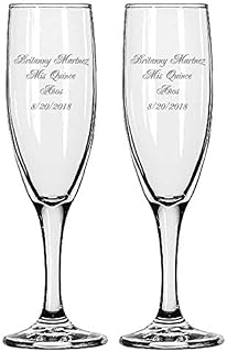 Gifts Infinity Engraved Wedding Champagne Flutes Set of 2 Personalized Toasting Glasses