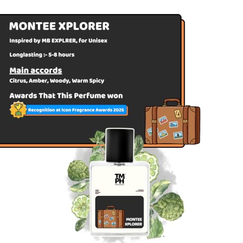 Image of TMPerfumehouse MONTEE XPLORER EDP for Men & Women | Woody, Aromatic & Long Lasting Perfume Spray | Woody, Citrus & Amber Fragrance | Luxury Gift for Him & Her | TMPH | 50ml
