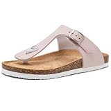 Torotto Zehentrenner Kinder Flip Flops Mit Kork Pantoletten Mädchen Jungen Hausschuhe Riemen Verstellbare Schnalle Rutschfeste Schlappen für Drinnen und Draußen(Hellrosa, 37EU)