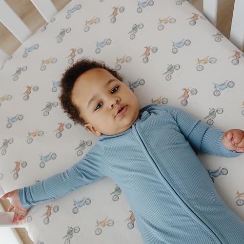 Image of Premium Fitted Knit Crib Sheet /Toddler Sheet Ryder by Copper Pearl