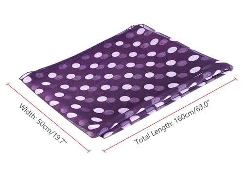 Women 1950s Retro Polka Dots Chiffon Scarf, Lightweight Soft Sheer Long Head Wrap Shawl Scarves for All Season3