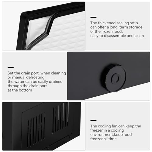 Kismile 3.5 Cubic Feet Chest Freezer with 2 Removable Baskets Free Standing Top Open Door Compact Deep Freezer with Adjustable Temperature for Home/Kitchen/Office/Bar (3.5 Cubic Feet, Black) on Fridge.com