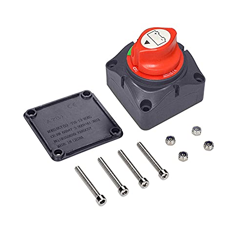 Trisinger Batterieschalter 12-48V, Batterietrennschalter, Wasserdichter Batteriehauptschalter für Fahrzeuge, Autos, Wohnmobil und Boot (ON/OFF)