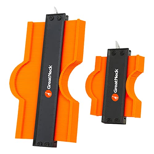 GreatNeck Contour Gauge Set, 5 and 10 Inch Contour Gauge Tool with Lock, Made of High Quality ABS Plastic and Rustproof Metal, Dual Measurement on Both Sides