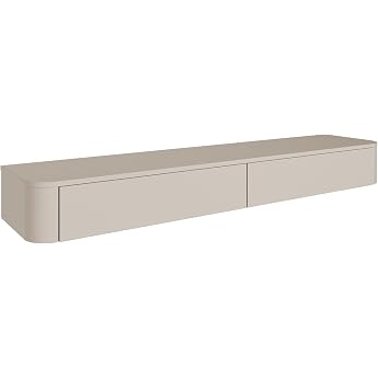 Selsey Hanging TV Lowboard 175 cm - Minimalist TV Cabinet in Cashmere Matt with Storage Space - Elegant TV Board for Living Room Wall Living Room MDF & Chipboard Cashmere Grey