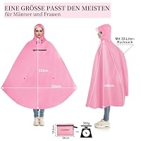 Andake Regenponcho Fahrrad Für Herren & Damen Wasserdicht Kirschblüte – Ansicht 5