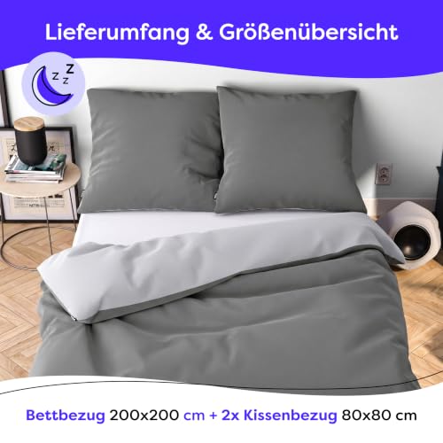 Wolkenfeld Mikrofaser Bettwäsche 200x200 cm – Kuschelig Weich, Bügelfrei & Doppelt Gebürstet – Oeko-TEX Bettwäsche-Sets… – Ansicht 4