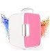 Phil Beauty Mini Frigo Elettrico Portatile 4 L con Funzione Caldo Freddo 2 Ripiani, Materiale Alimentare in PP per Camera da Letto Cosmetici Casa E Viaggi,17.5X23x24cm,Rosa