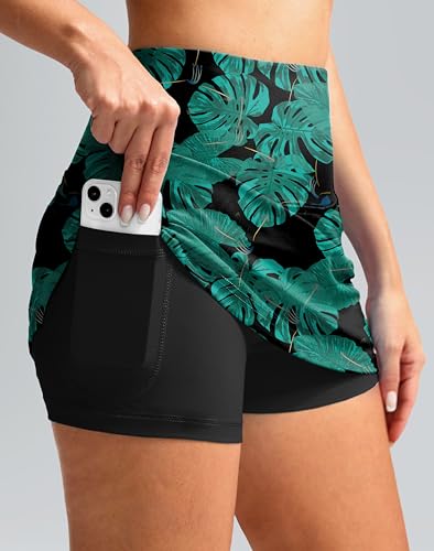Image of SANTINY Women's High Waisted Swim Skirt with Pocket Tummy Control Tankini Swimsuit Bathing Suit Bottoms for Women