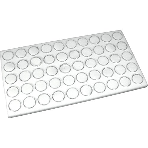 Findingking Glass Top Jewelry Display Case Box White 50 Gem Jars #TOP4
