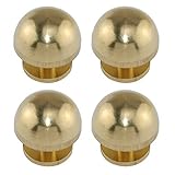 E-outstanding 4Sets Gold 1/2" Purse Handbag Feet Nailhead Round Stud Solid Brass Screw-Back Spike Metal Studs Rivet Leather Craft DIY (4pcs Heads + 4pcs 8x3x6mm Screws)