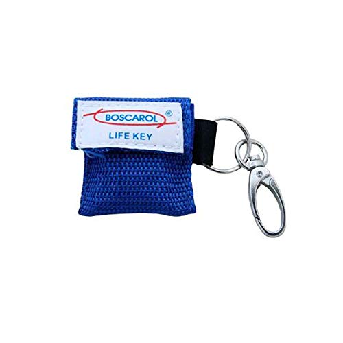 BOSCAROL - Boscarol - Porta Chiavi Con Maschera Per La Ventilazione Bocca A Bocca - Elastici Per Il Fissaggio - Colore Blu