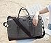 BAOSHA Oversized Canvas PU Leather Travel Tote Duffel Bag Weekender Overnight Bag (Grey)