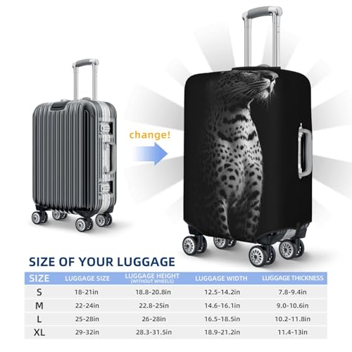 Black And White Elegant Leopard Elastic Travel Luggage Covers Dustproof Scratch-Resistant Suitcase Protector Fit 22-24 Inch4